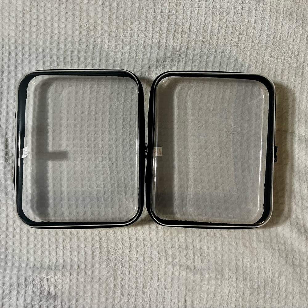2 Black Clear and Hard Pencil Case for Storage